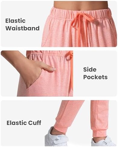 Auranso Quick-Dry Athletic Pants for Girls with Pockets and Drawstring