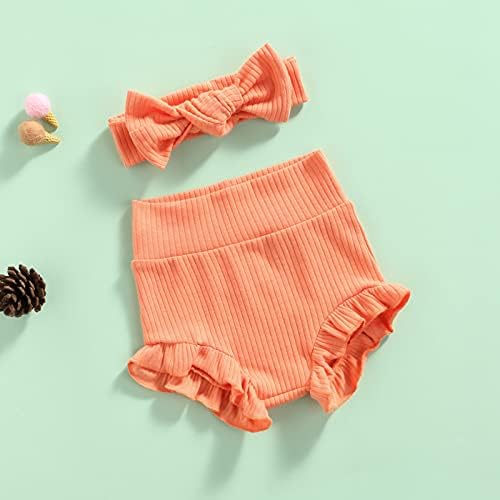 Newborn Baby Ruffle Bloomers Headband Set