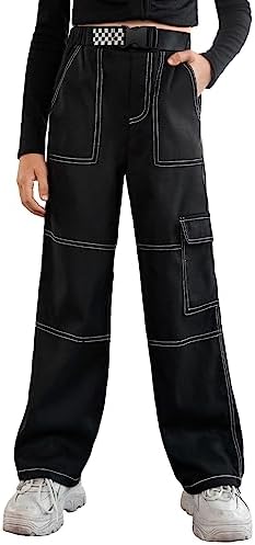 Sturdy High Waist Cargo Pants for Girls
