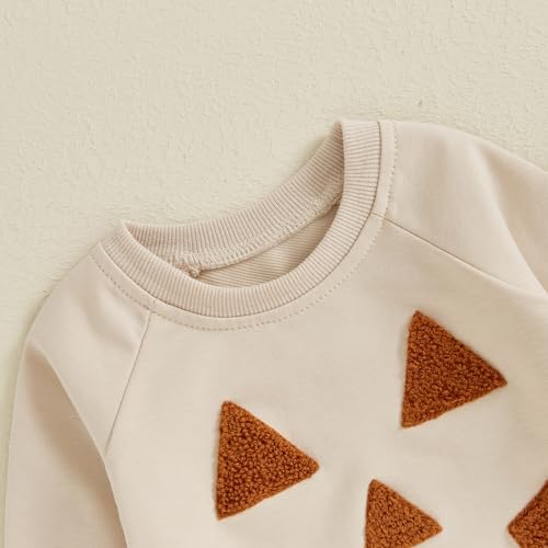 Toddler Halloween pumpkin sweatshirt pants for boys and girls