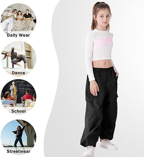 Trendy Wide-Leg Cargo Pants for Kids 4-14