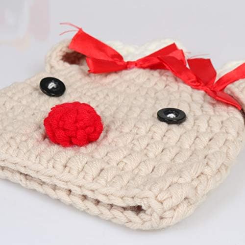 Ypser Knitted Baby Beanie - Deer Hat with Bow