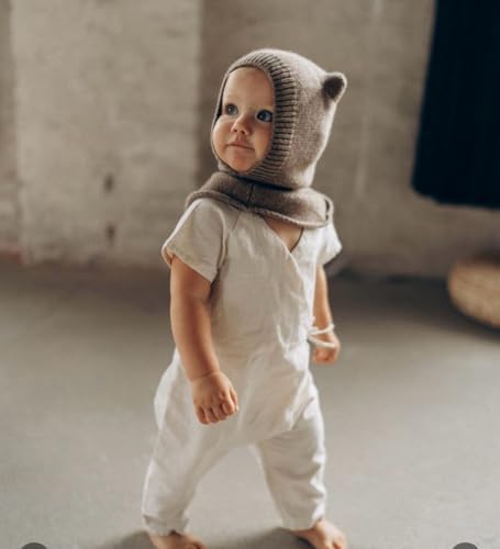 Hoasy Knit Bear Warm Cap for Baby Girls