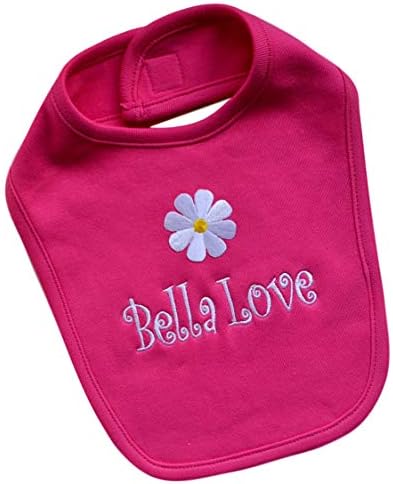 Personalized Baby Girl Bib and Matching Daisy Hat for Newborn Girls