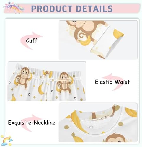 WIFIU Long Sleeve Pajama Sets for Kids Soft Cotton and Spandex Sleepwear