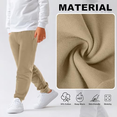 Silkfly 4-Pack Boys Girls sweatpants with pockets for kids