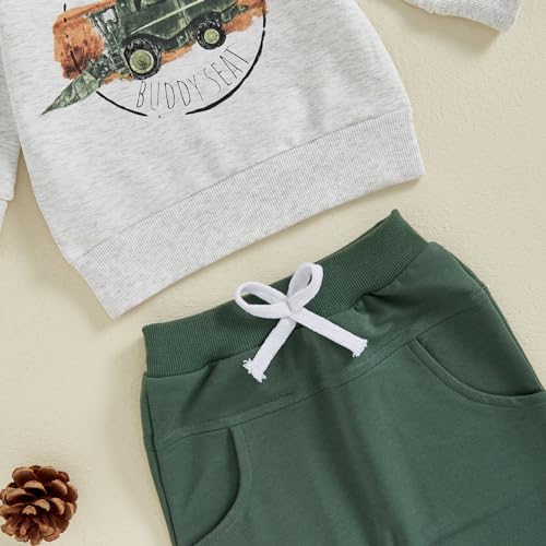 Baorji Toddler Farm Tractor Print Sweater Pants Set