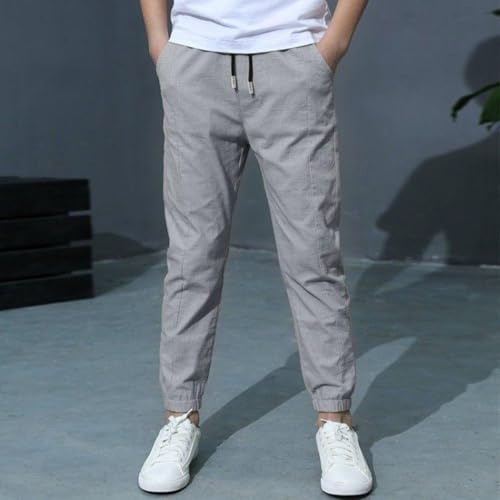 Moisture-Flow Boys Pants Kids Casual Drawstring Elastic Waistband Sweatpants with Pockets