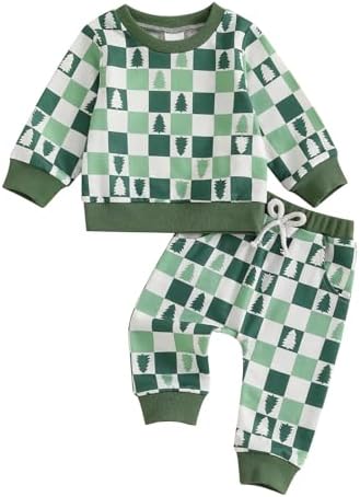 Hnyenmcko Christmas Baby Boys Set Stretchy Soft Santa Print