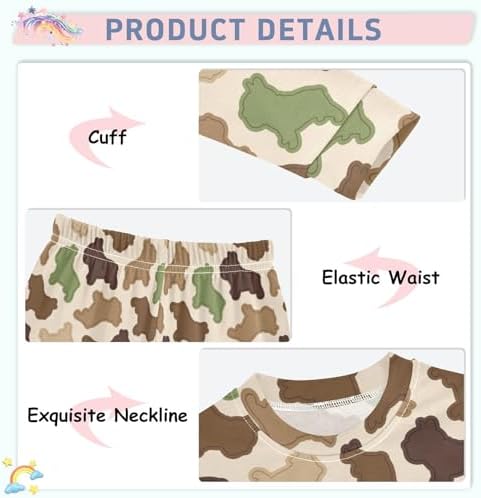 WIFIU Pajama Sets Long Sleeve Sleepwear for Girls