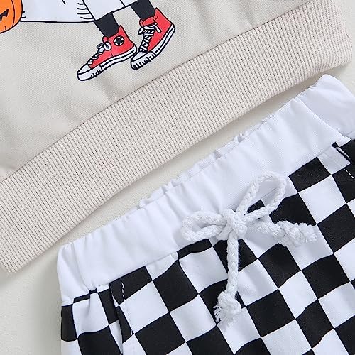 Adobabirl Toddler Halloween Outfits pumpkin patch crew sweatshirt pants set