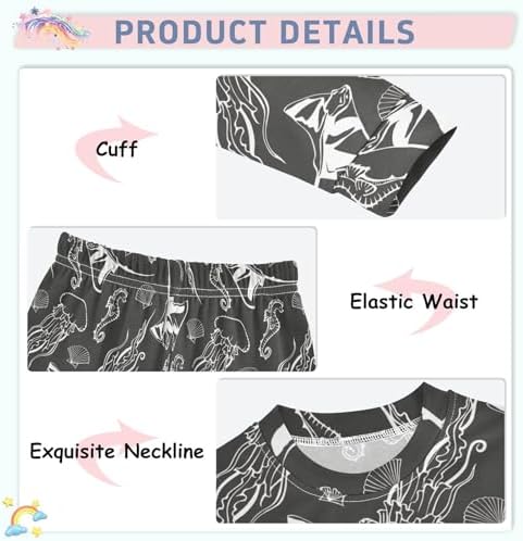 WIFIU Long Sleeve Pajama Set for Girls