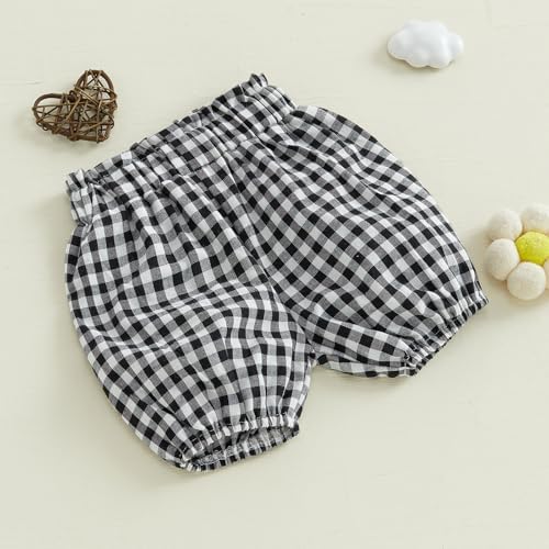 Emmababy Baby Girls Plaid Ruffle Shorts Diaper Covers and Briefs