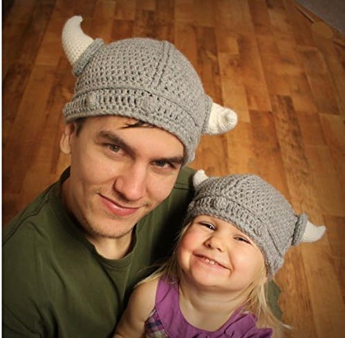 Stunning Woolly Viking Knit Handmade Baby Adult Beanie Cap