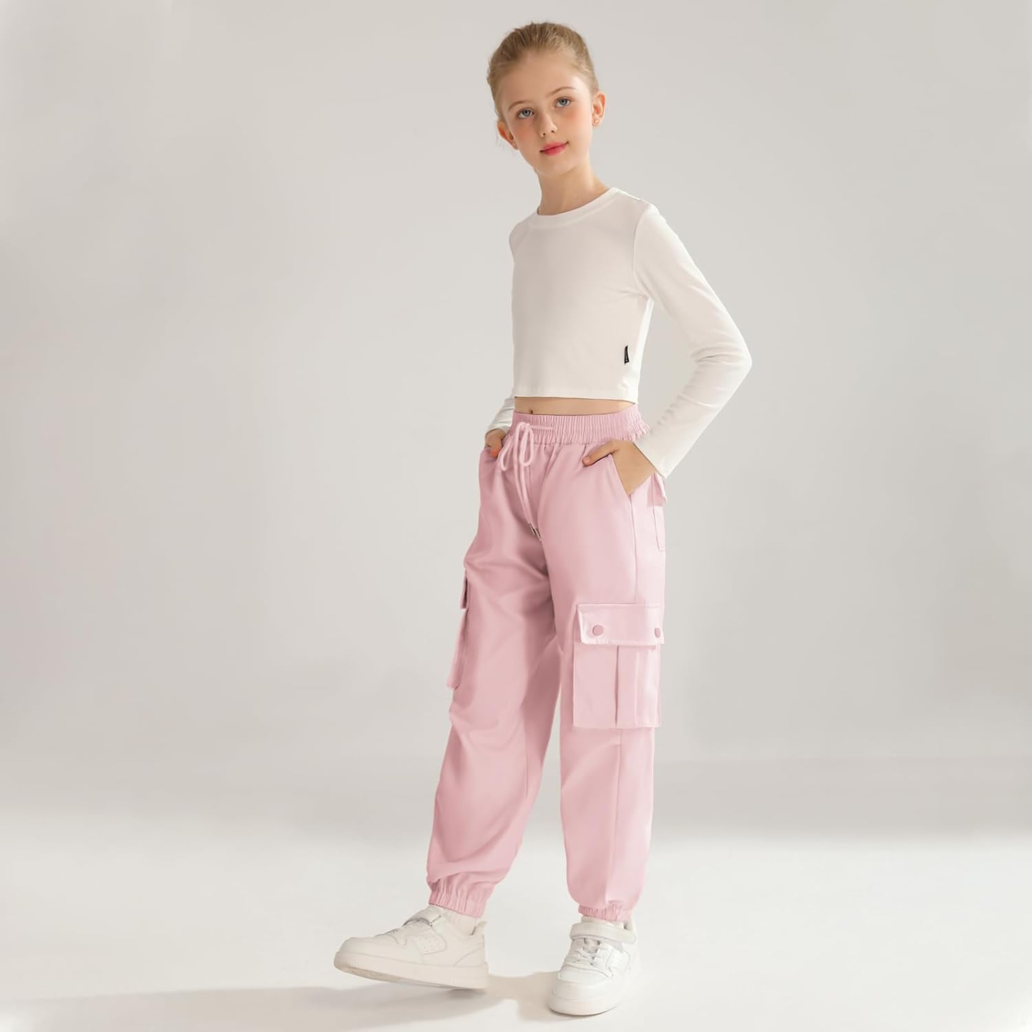 Ninobebe Girls Cargo Jogger Pants
