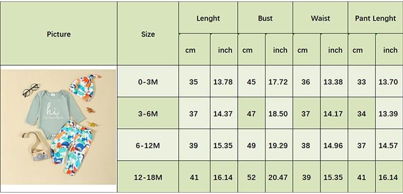 Baoji Newborn Boys Fall Romper Dinosaur Print Set