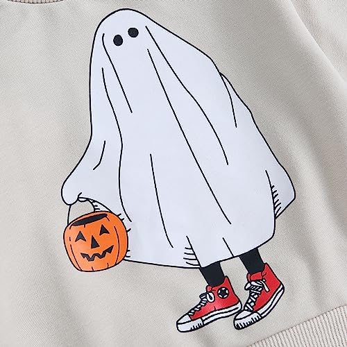 Adobabirl Toddler Halloween Outfits pumpkin patch crew sweatshirt pants set
