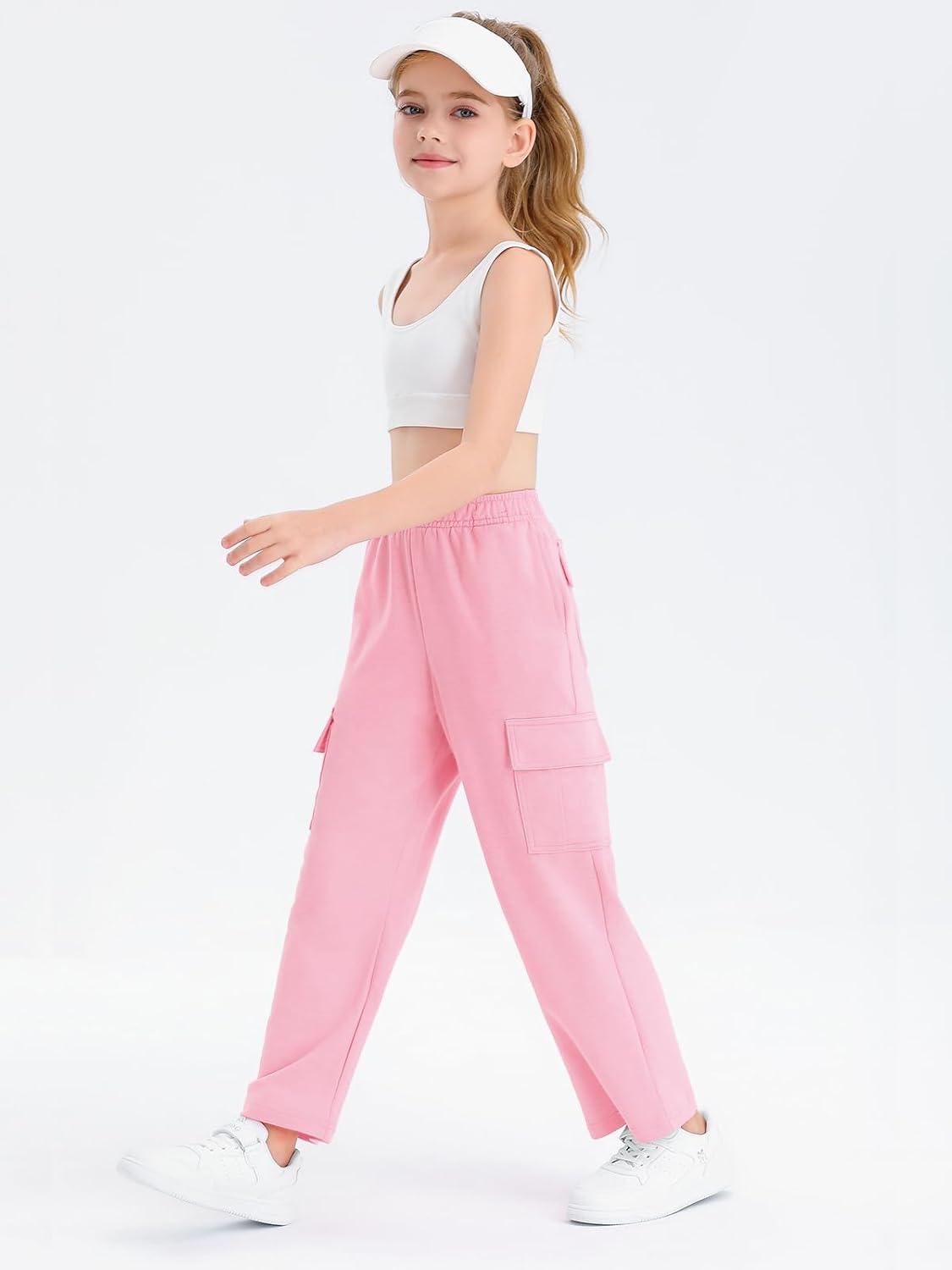 Wide Straight Leg Cargo Pants for Girls and Kids 5-14