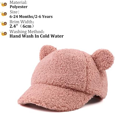Winter Fleece Baseball Cap for Babies - Soft Warm for Toddler Kids
