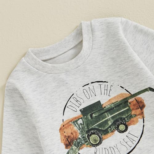 Baorji Toddler Farm Tractor Print Sweater Pants Set