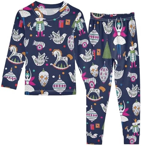 WIFIU Soft Cotton Pajama Set for Kids 18M-8Y Long Sleeve Sleepwear