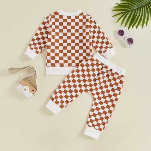 Mamas Boy Winter FallCheckerboard joggersOmqzulams toddler boyscushy comfortable