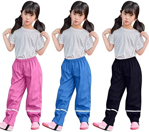 Toddlers Rain Pants Waterproof Reflective Rain Wear for Kids