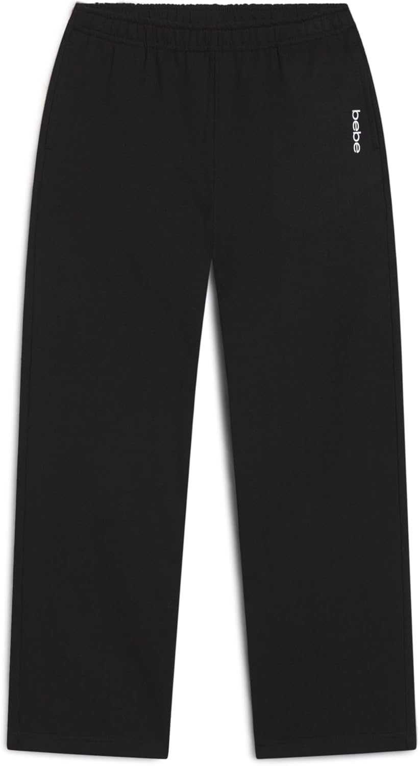 bebe Girls Wide Leg Sweatpants with Pockets