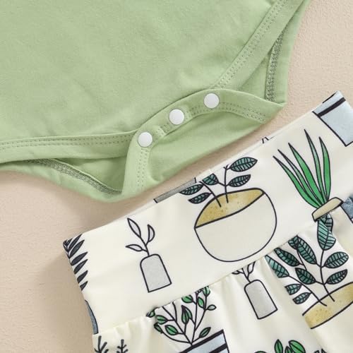 Little Sprout Short Sleeve Romper Pants Set for Newborn Boys