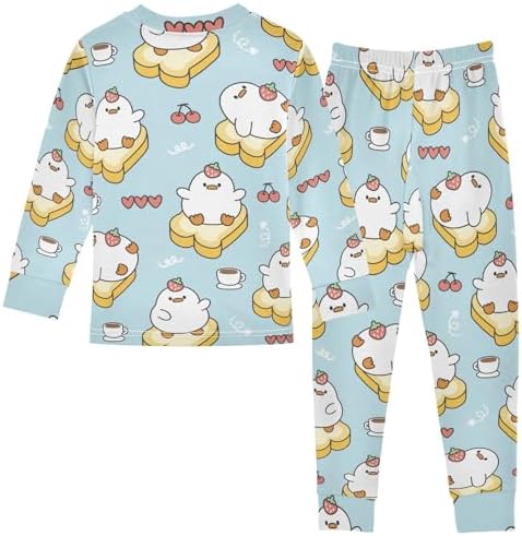 WIFIU Soft Cotton Pajama Set for Girls Long Sleeve Sleepwear