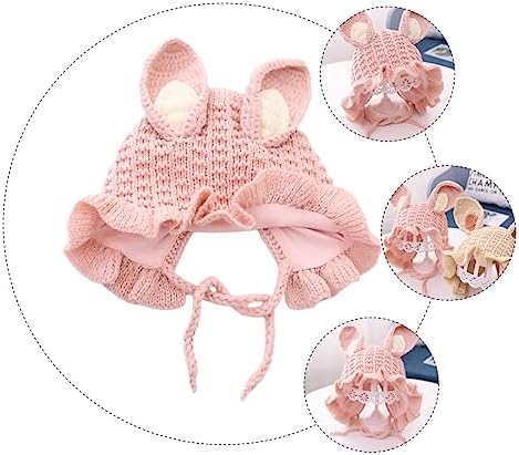Handmade Winter Baby Hat with Rabbit Ears and Adjustable Fit Pink
