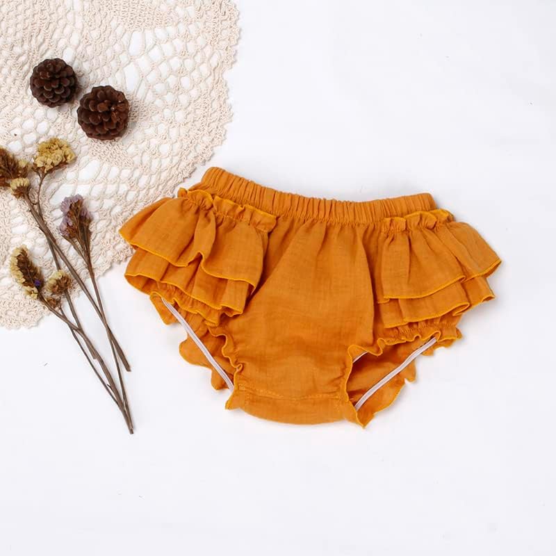 Newborn Baby Girl Cotton Bloomers and Ruffle Shorts Diaper Cover Set