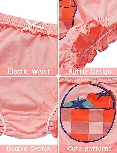 SEAUR Baby Girls Cotton Ruffle Bloomers 4-Pack