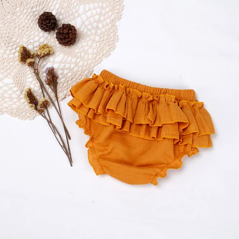 Newborn Baby Girl Cotton Bloomers and Ruffle Shorts Diaper Cover Set