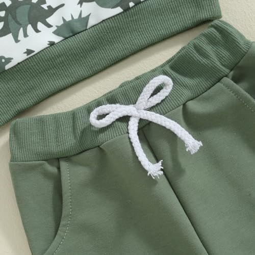 Toddler Boy Dinosaur Printed Fall Outfit Set