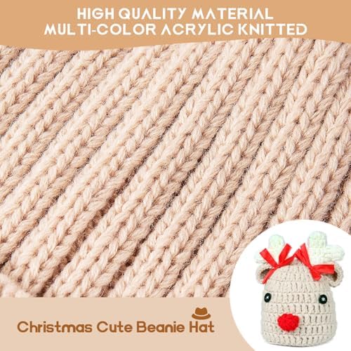 Ypser Knitted Baby Beanie - Deer Hat with Bow