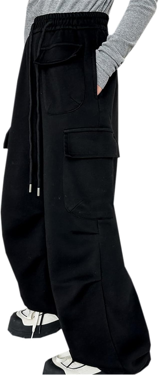 SANGTREE Girls Warm Fleece Cargo Sweatpants