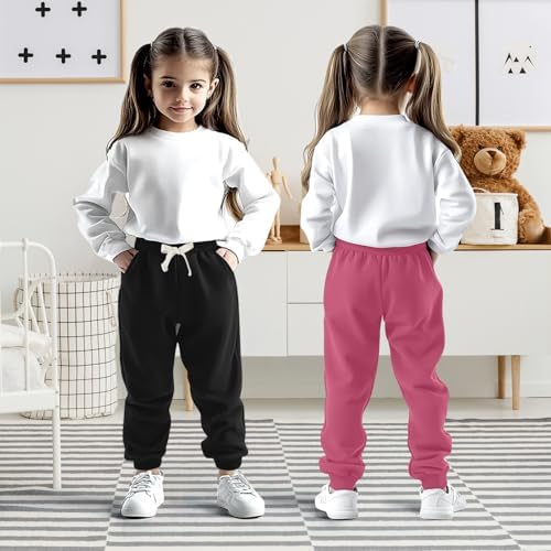 Silkfly 4-Pack Boys Girls sweatpants with pockets for kids