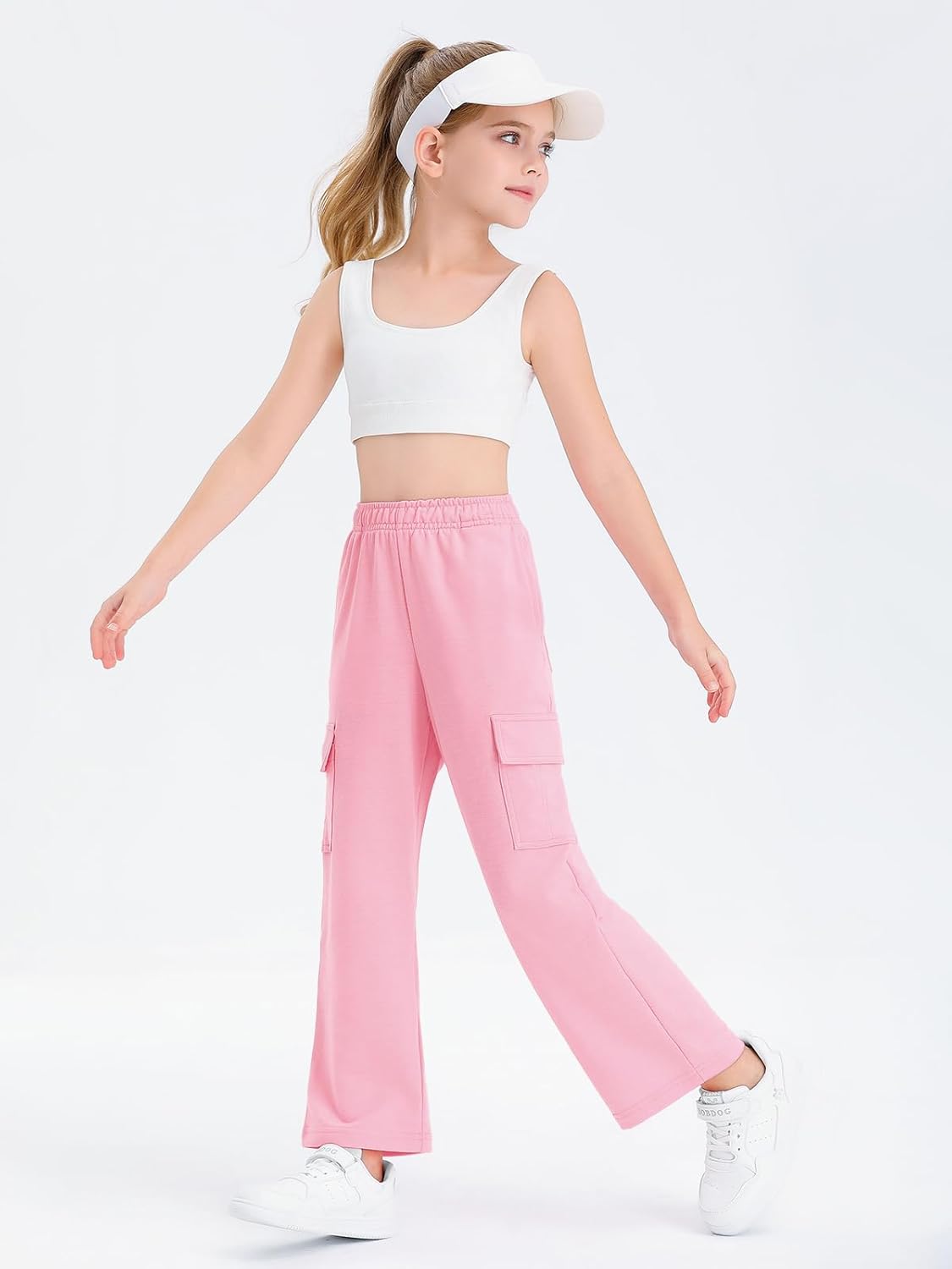 Wide Straight Leg Cargo Pants for Girls and Kids 5-14