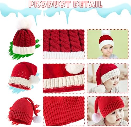 Ypser Infant Baby Knitted Beanie Crochet Cap Christmas Deer Hat with Bow