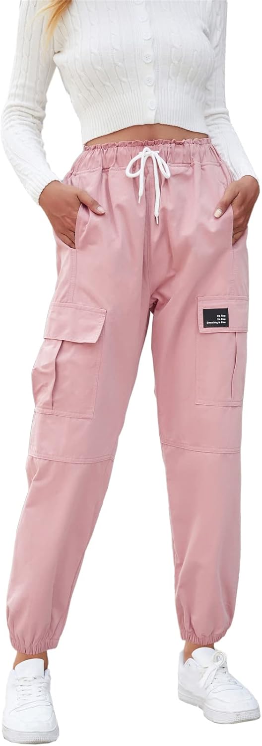Cromoncent Girls Womens Cargo Pants