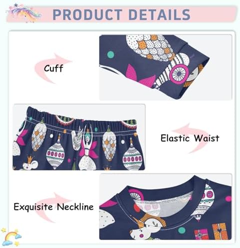 WIFIU Soft Cotton Pajama Set for Kids 18M-8Y Long Sleeve Sleepwear