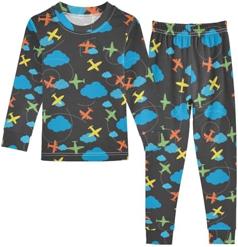 WIFIU Soft Cotton 2 Piece Pajama Set for Kids 18M-8Y 1