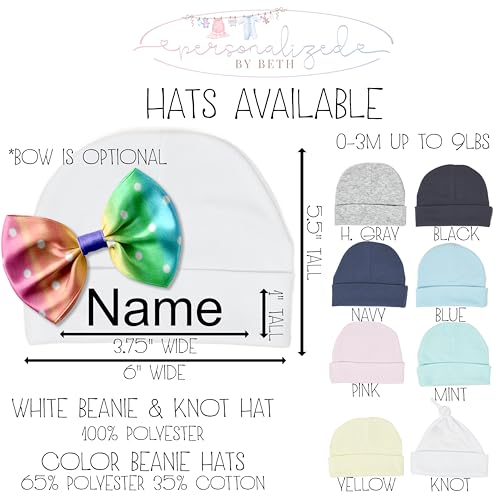 New Baby Boy Embroidery Beanie Hat with Personalized coming home outfit