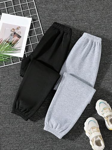 Bold Stylish 2-Piece Elastic Waist Sweatpants Workout Joggers