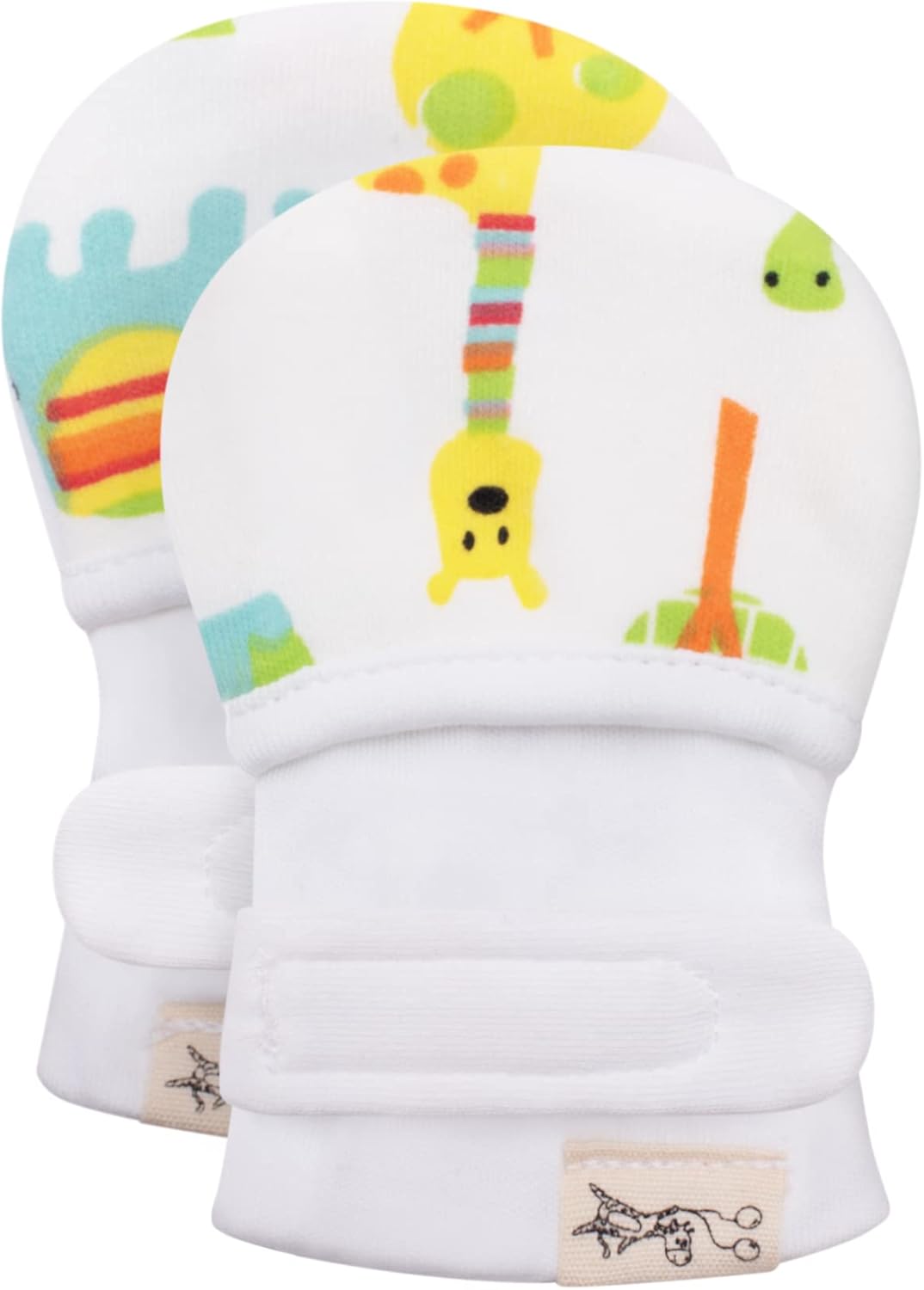 Adjustable Animal Print Hand Mittens for Newborns