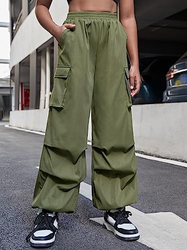OYOANGLE Elastic Cargo Pants for GirlsCasual Stylish Daily Wear