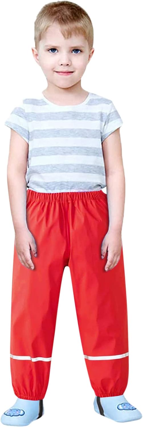 Rainy Day Stay Dry - Waterproof Kids Rain Pants for Toddler and Kids
