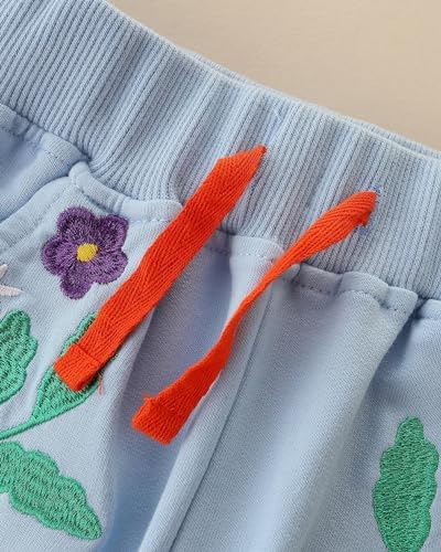 Floral Embroidered Jogger Pants for Toddlers - Comfortable and Stylish
