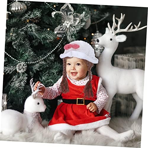 Handmade Woolen Braided Baby Girl Hat with Bowknot